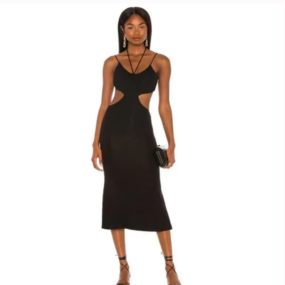 Revolve LOVERS and Friends Sarah Midi Dress in Black
